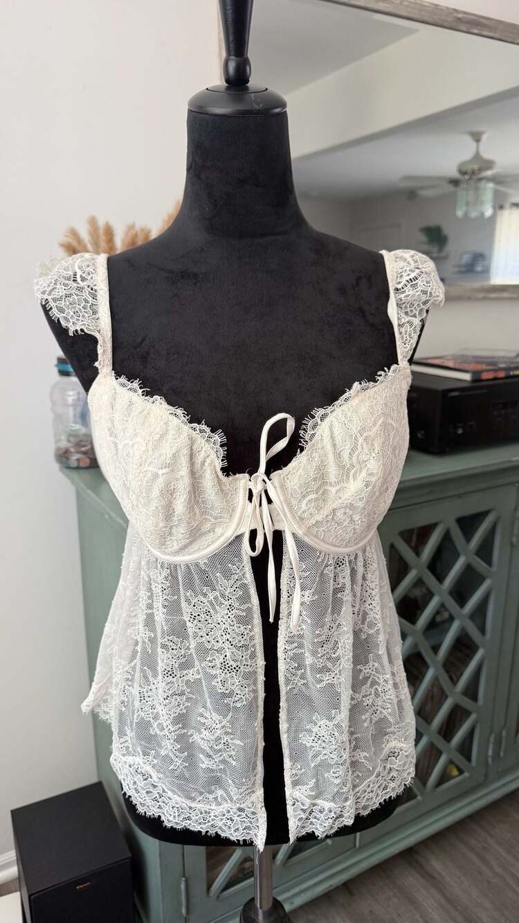 Victoria's Secret Dream Angels Lace Corset Babydoll Top